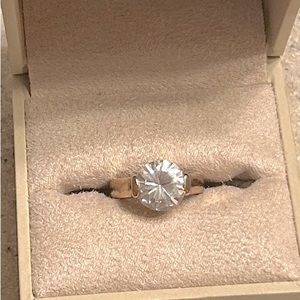 Round 18k gold plated CZ solitaire ring